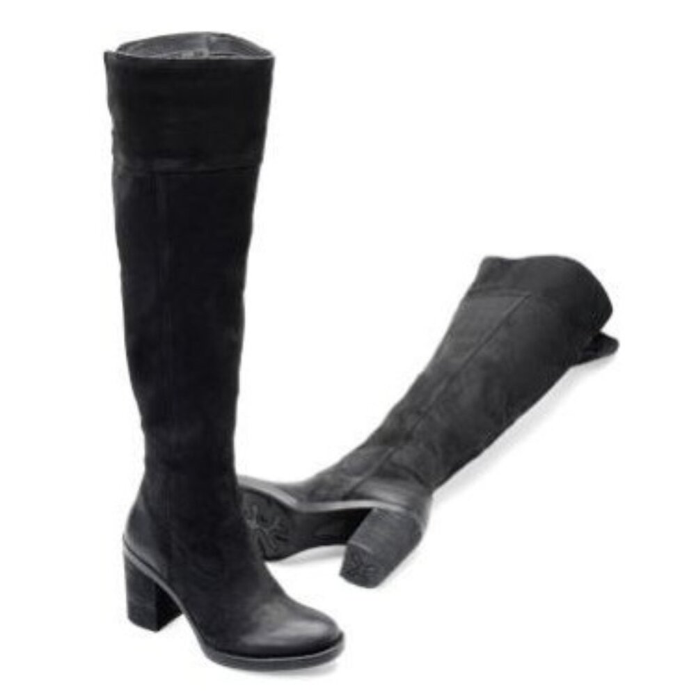 Born Womens Kathleen Over the Knee Suede Distressed Leather Boots Size 9.5M $245